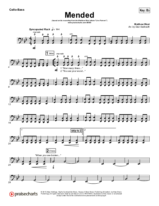 Mended Cello/Bass (Matthew West)