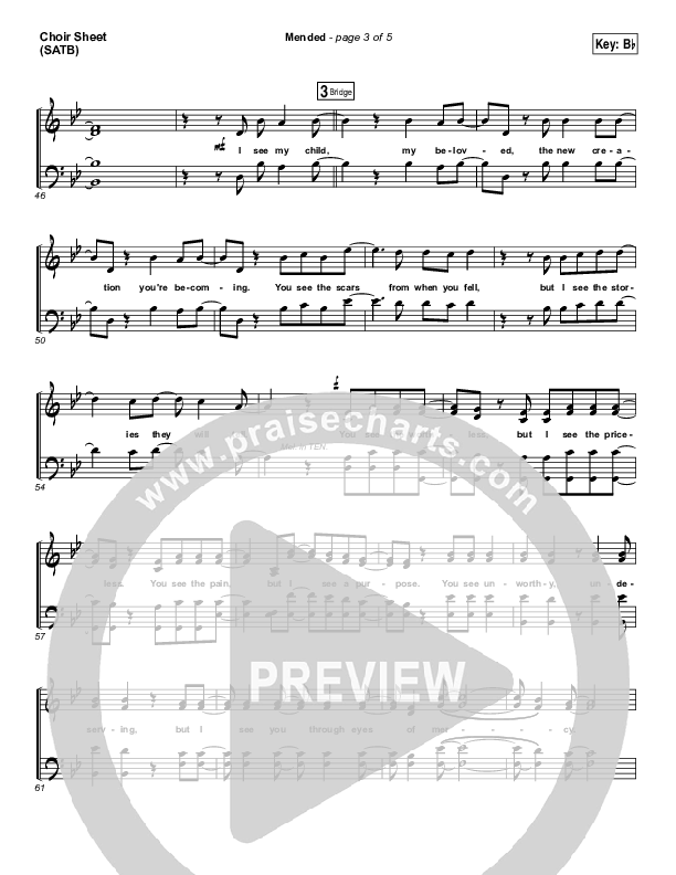 Mended Choir Vocals (SATB) (Matthew West)