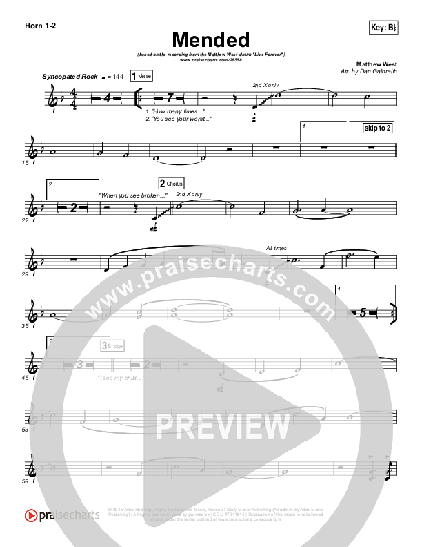 Mended Brass Pack (Matthew West)