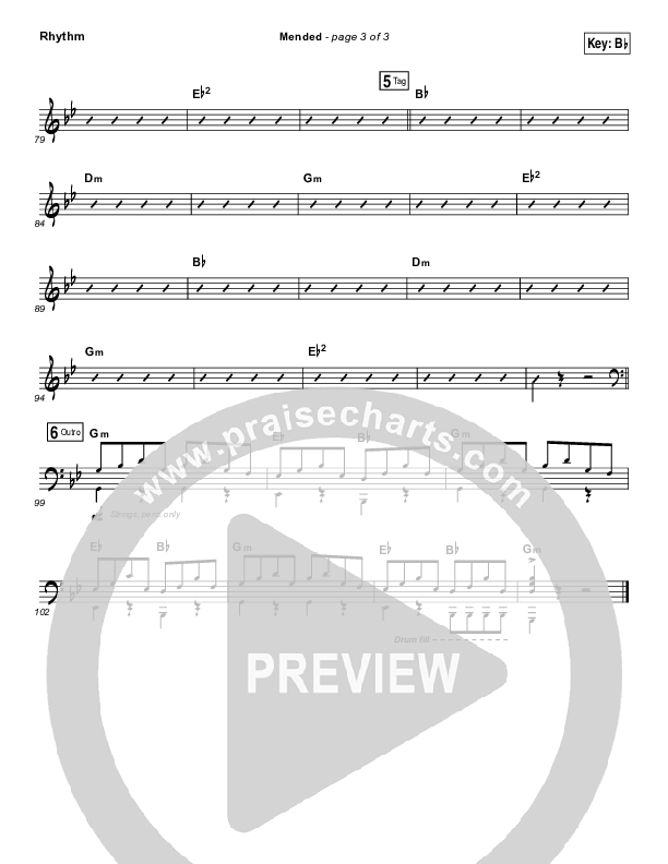 Mended Rhythm Chart (Print Only) (Matthew West)