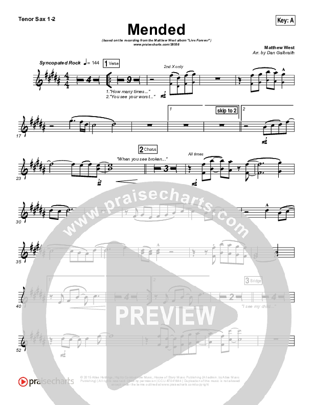 Mended Tenor Sax 2 (Matthew West)