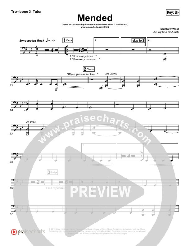 Mended Trombone 3/Tuba (Matthew West)