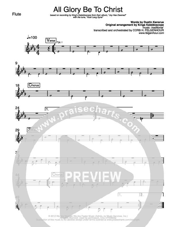 All Glory Be To Christ Flute (Kings Kaleidoscope)