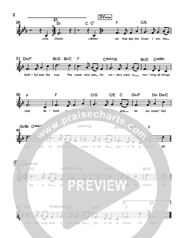 All Glory Be To Christ Lead Sheet (SAT) (Kings Kaleidoscope)