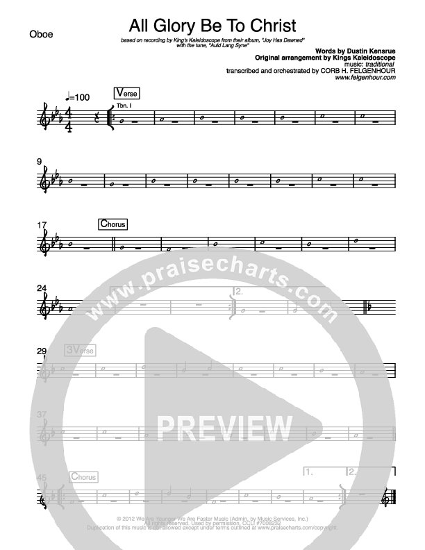 All Glory Be To Christ Oboe (Kings Kaleidoscope)