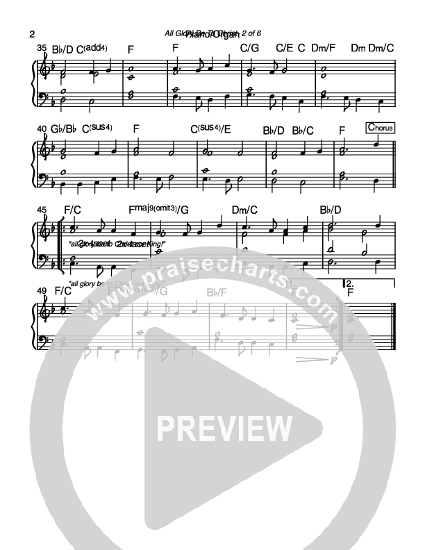 All Glory Be To Christ Piano Sheet (Kings Kaleidoscope)