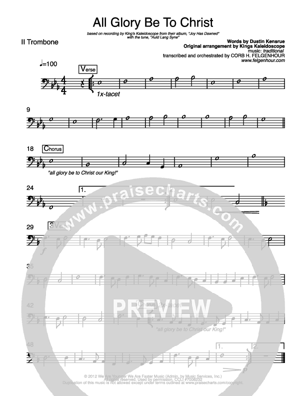 All Glory Be To Christ Trombone 2 (Kings Kaleidoscope)