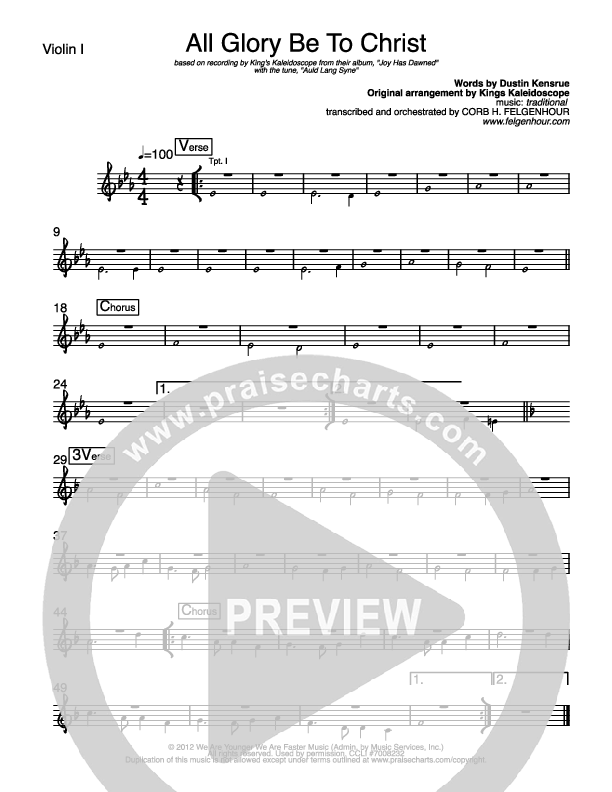 All Glory Be To Christ Violin 1 (Kings Kaleidoscope)