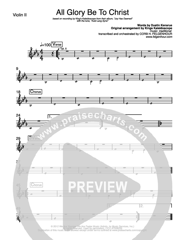 All Glory Be To Christ Violin 2 (Kings Kaleidoscope)