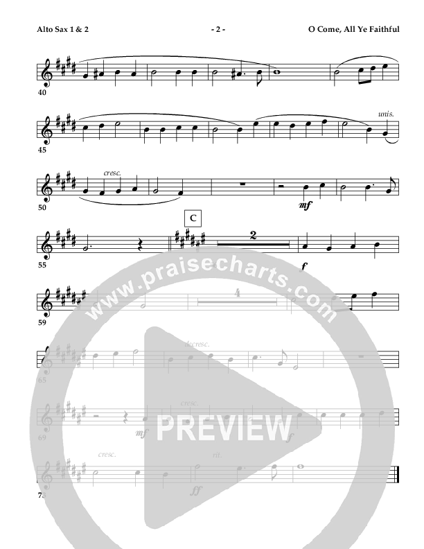 O Come All Ye Faithful (Instrumental) Alto Sax 1/2 ()