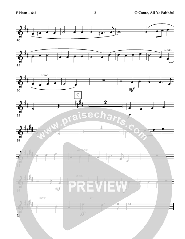 O Come All Ye Faithful (Instrumental) French Horn 1/2 ()