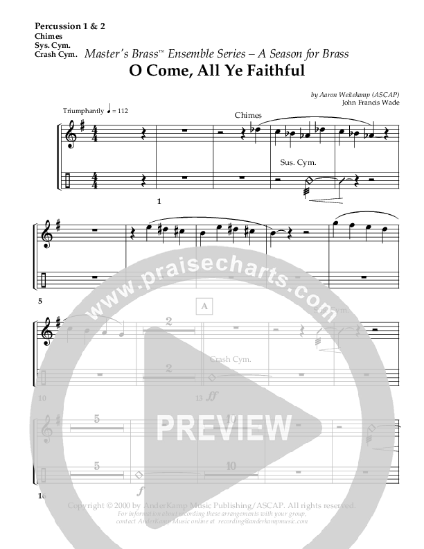 O Come All Ye Faithful (Instrumental) Percussion 1/2 ()