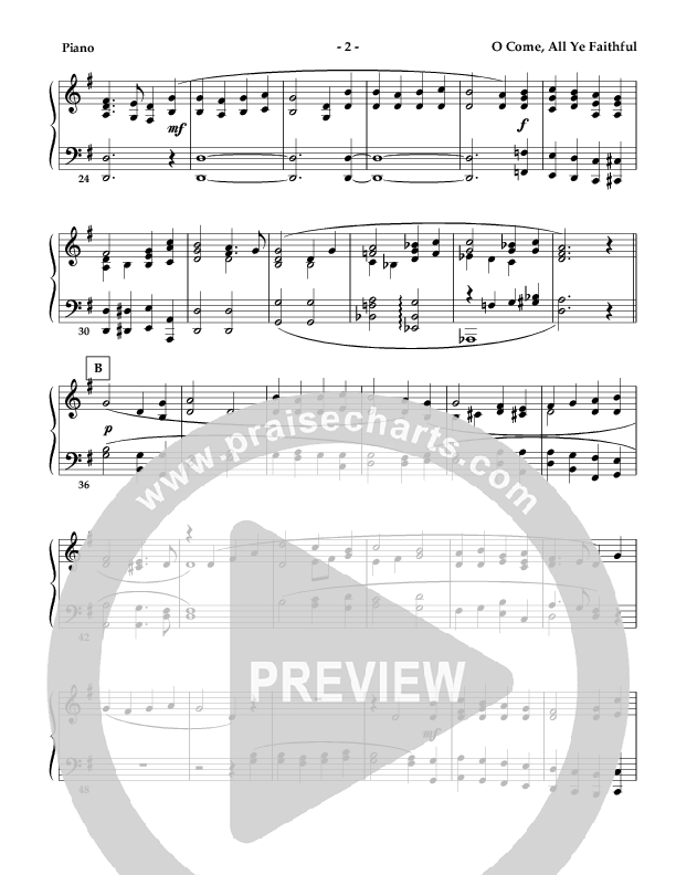 O Come All Ye Faithful (Instrumental) Piano Sheet ()
