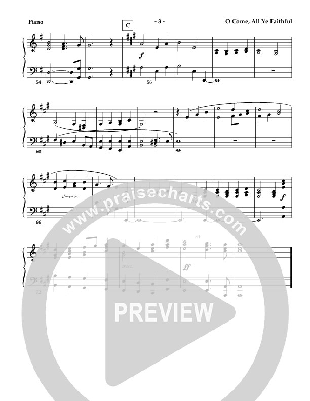 O Come All Ye Faithful (Instrumental) Piano Sheet ()