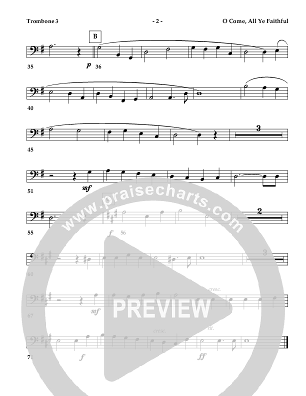 O Come All Ye Faithful (Instrumental) Trombone 3 ()