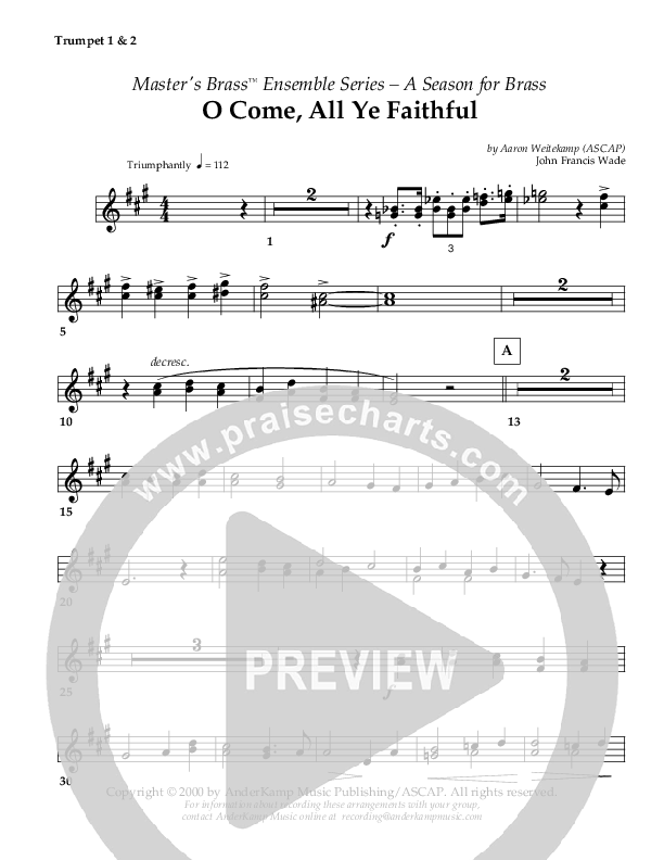 O Come All Ye Faithful (Instrumental) Trumpet 1,2 ()