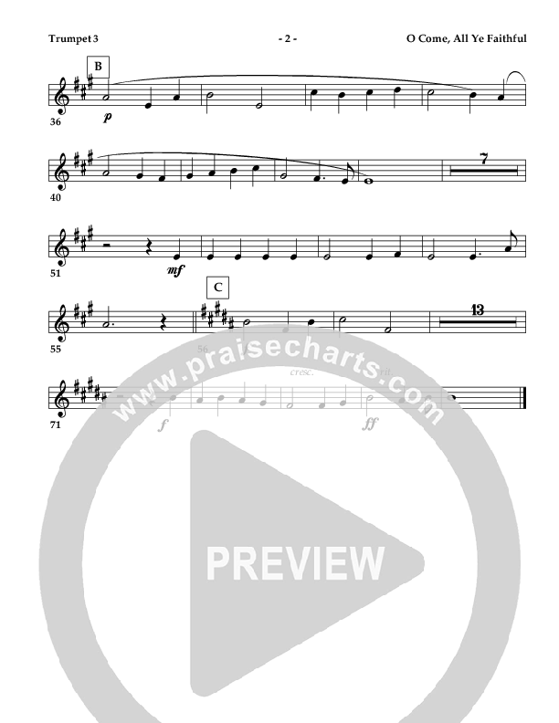 O Come All Ye Faithful (Instrumental) Trumpet 3 ()