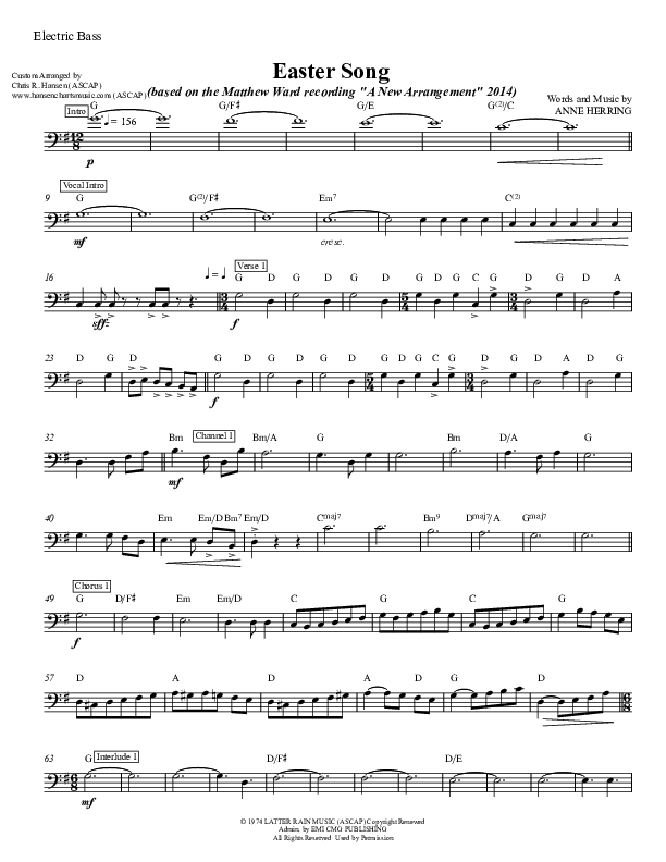 Easter Song Rhythm Chart (Matthew Ward)