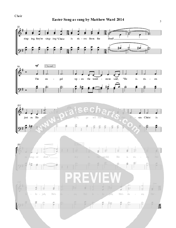 Easter Song Choir Sheet (SATB) (Matthew Ward)