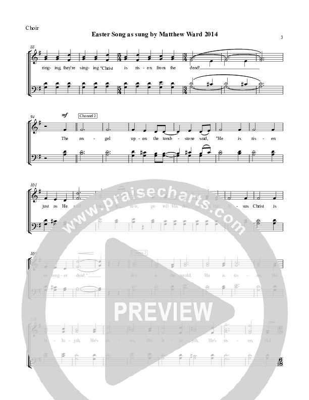 Easter Song Choir Vocals (SATB) (Matthew Ward)