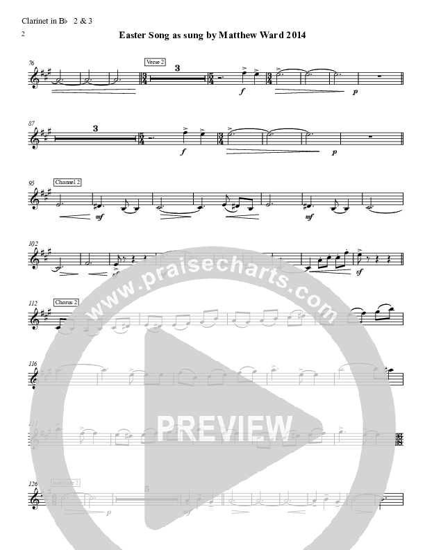 Easter Song Clarinet 3 (Matthew Ward)