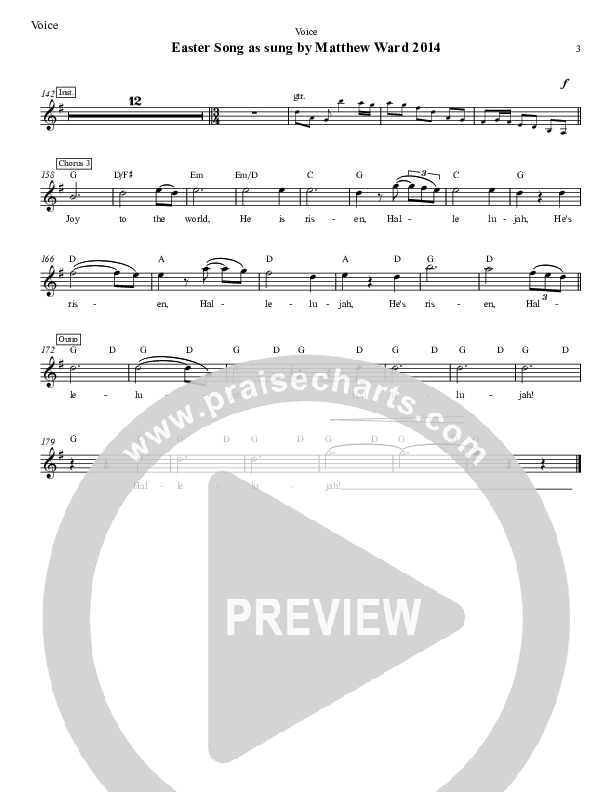 Easter Song Lead Sheet (Matthew Ward)