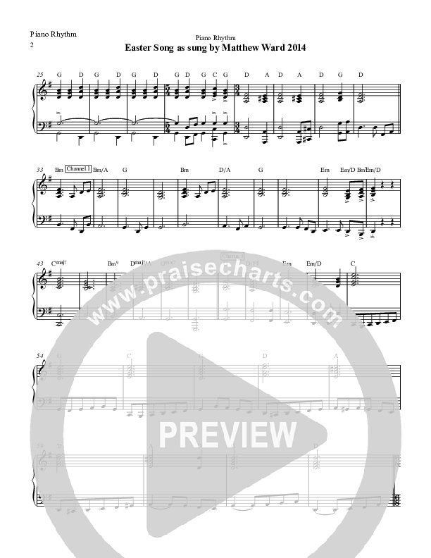 Easter Song Piano/Vocal (SAT) (Matthew Ward)