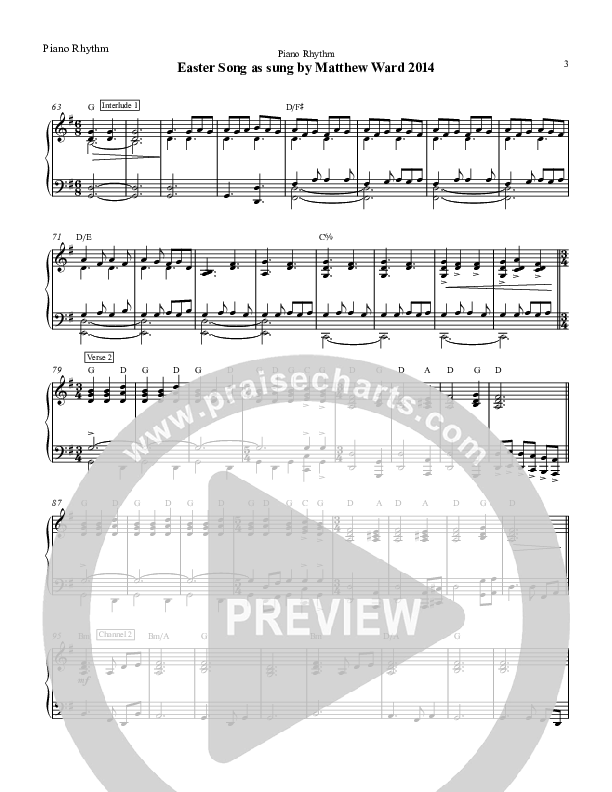 Easter Song Piano/Vocal (SAT) (Matthew Ward)