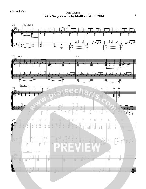 Easter Song Rhythm/Melody (Matthew Ward)