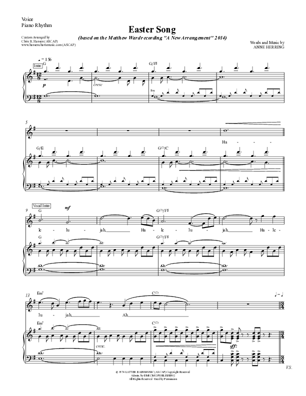 Easter Song Rhythm/Vocal (Matthew Ward)