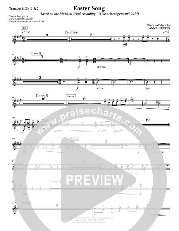 Easter Song Trumpet 1,2 (Matthew Ward)