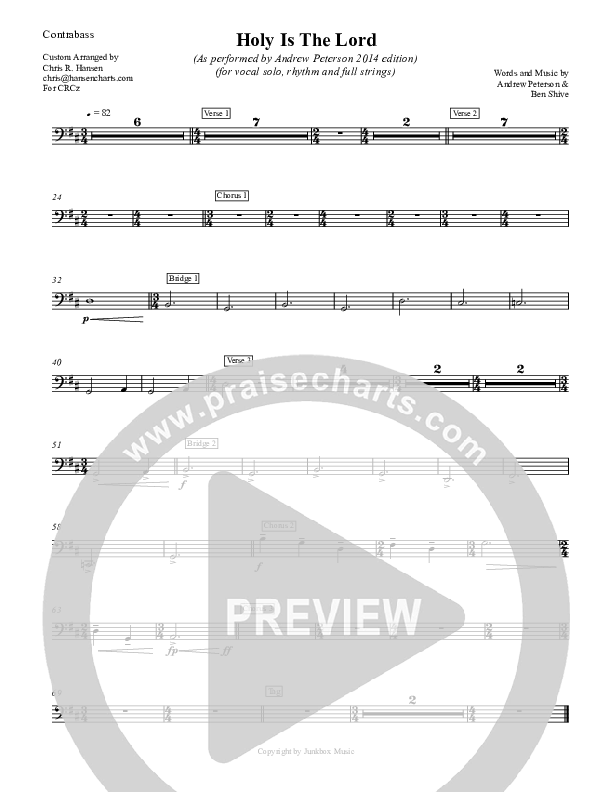 Holy Is The Lord Contrabass (Andrew Peterson)