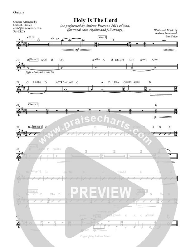 Holy Is The Lord Guitar (Andrew Peterson)