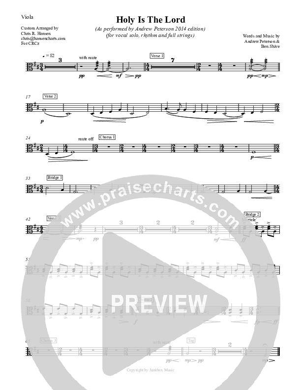 Holy Is The Lord Viola (Andrew Peterson)