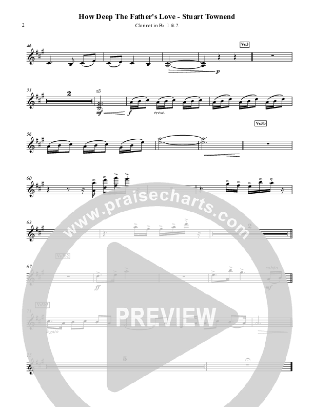 How Deep The Father's Love For Us Clarinet 1/2 (Austin Stone Worship)