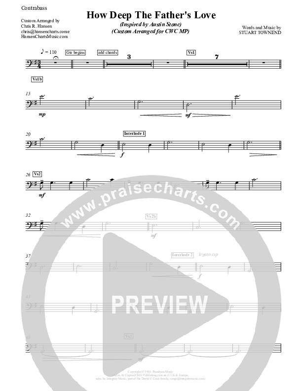 How Deep The Father's Love For Us Contrabass (Austin Stone Worship)