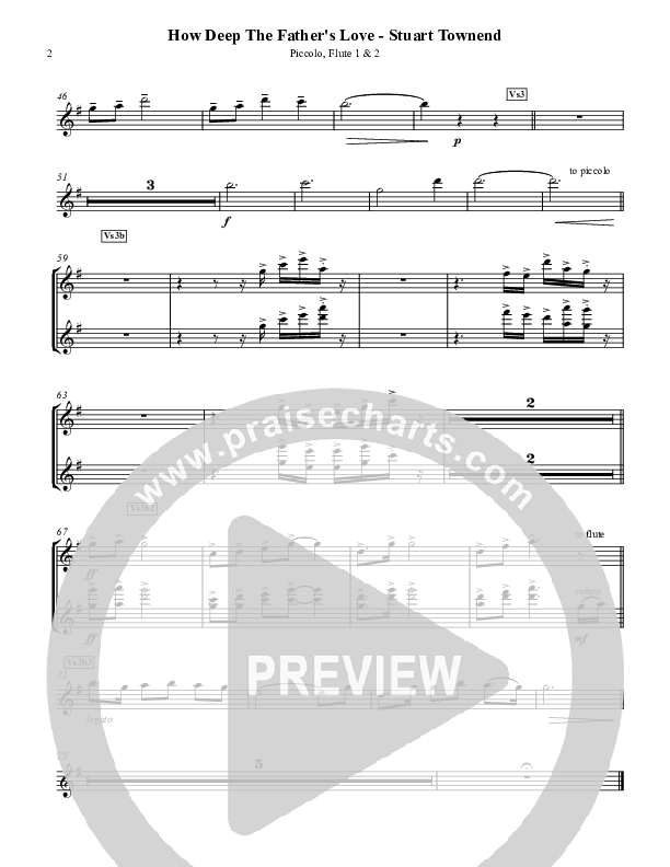 How Deep The Father's Love For Us Flute/Piccolo (Austin Stone Worship)