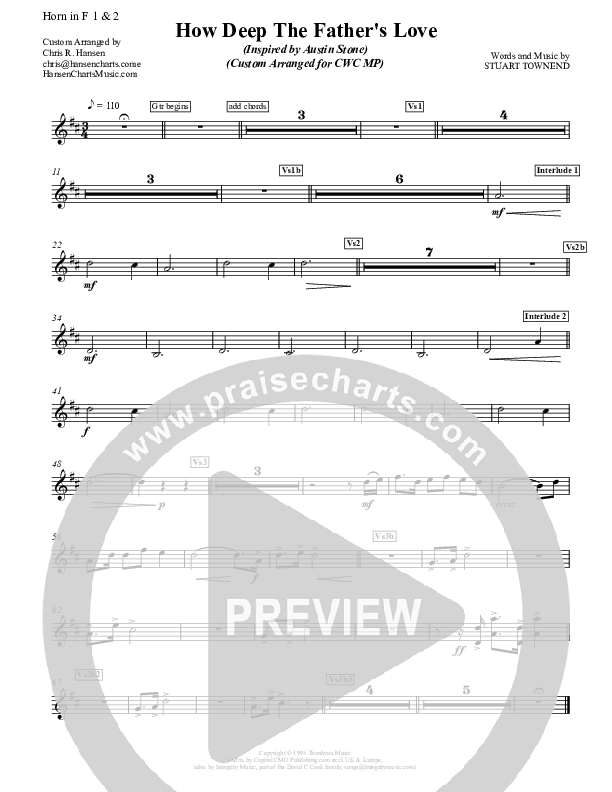 How Deep The Father's Love For Us French Horn 1/2 (Austin Stone Worship)