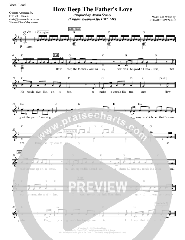 How Deep The Father's Love For Us Lead (SAT) (Austin Stone Worship)