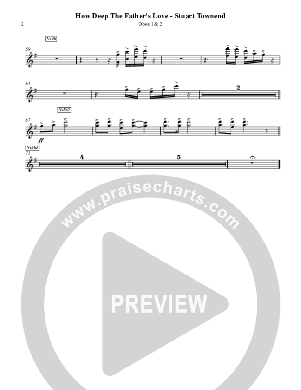 How Deep The Father's Love For Us Oboe 1/2 (Austin Stone Worship)