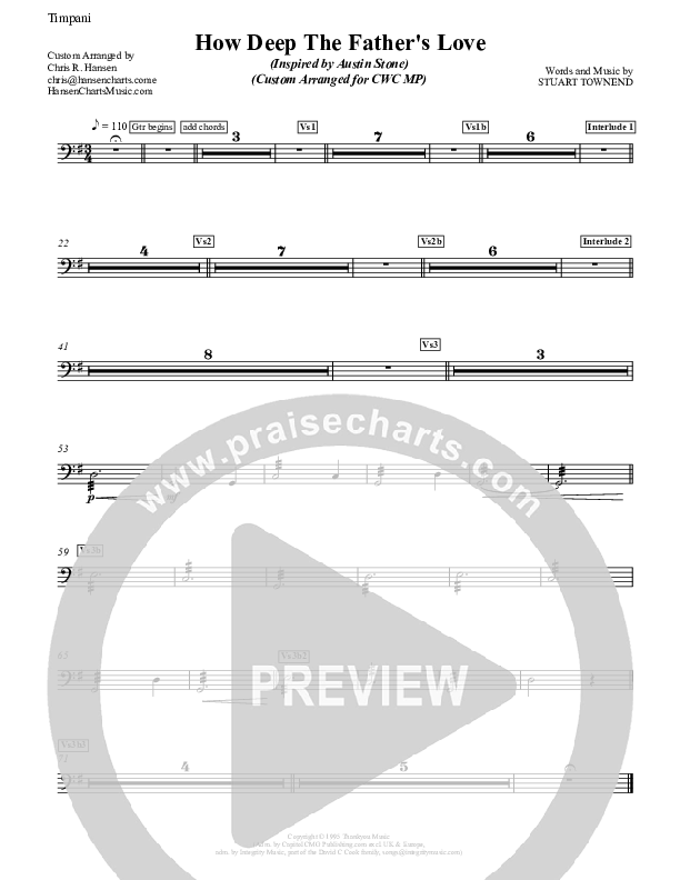 How Deep The Father's Love For Us Timpani (Austin Stone Worship)