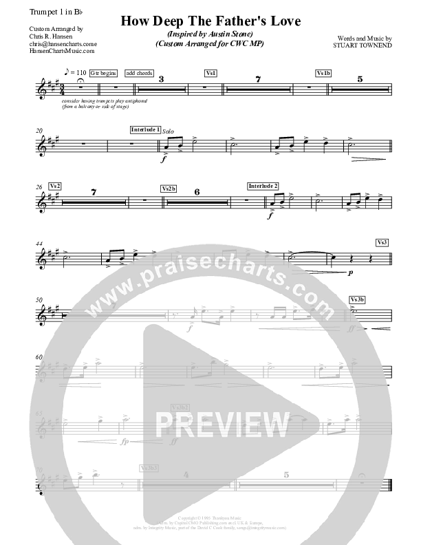 How Deep The Father's Love For Us Trumpet 1 (Austin Stone Worship)