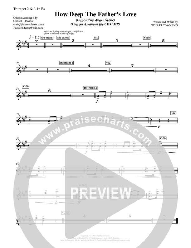 How Deep The Father's Love For Us Trumpet 2/3 (Austin Stone Worship)