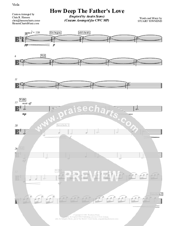 How Deep The Father's Love For Us Viola (Austin Stone Worship)