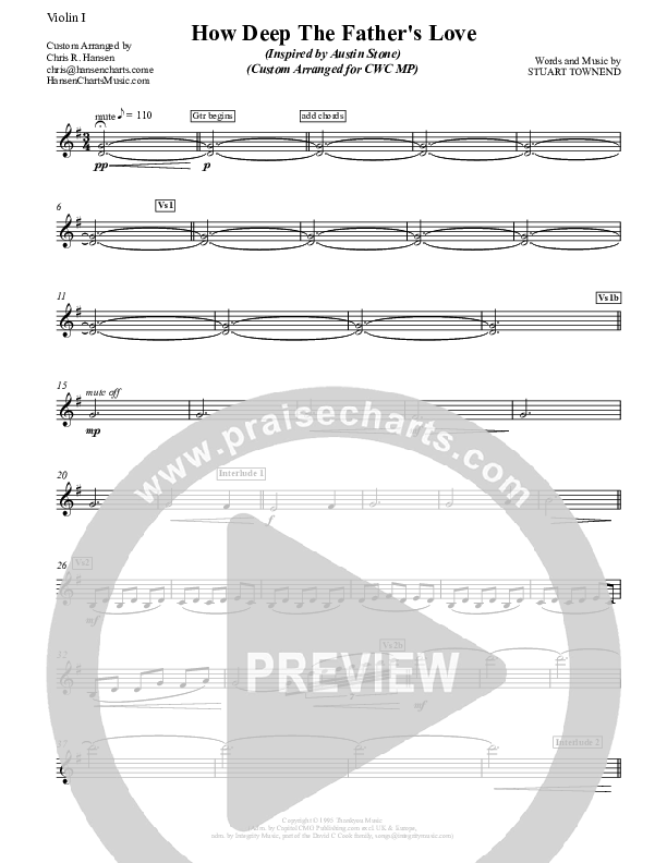 How Deep The Father's Love For Us Violin 1 (Austin Stone Worship)