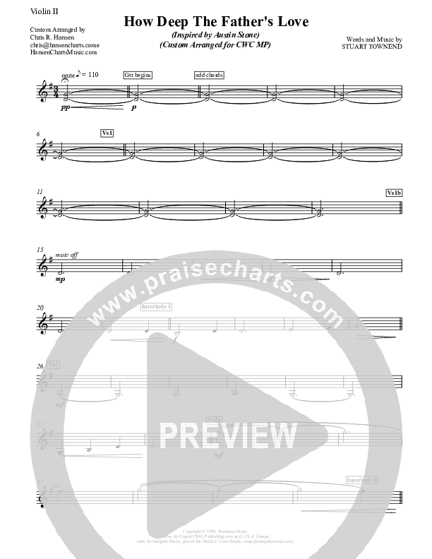 How Deep The Father's Love For Us Violin 2 (Austin Stone Worship)