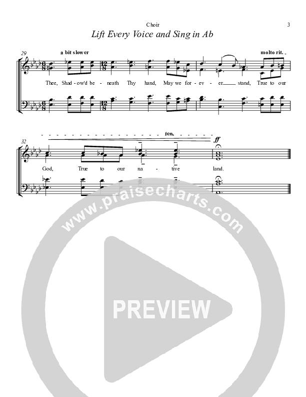 Lift Every Voice And Sing Choir Vocals (SATB) (Chris Hansen)