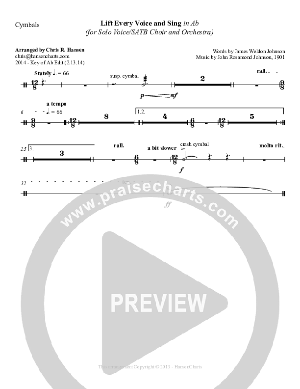 Lift Every Voice And Sing Cymbals (Chris Hansen)