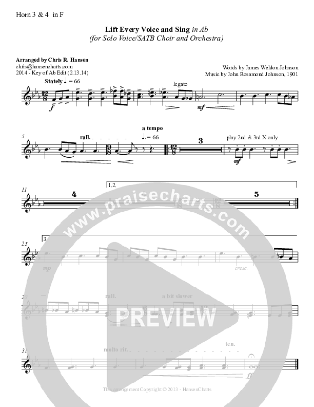 Lift Every Voice And Sing French Horn 3 (Chris Hansen)