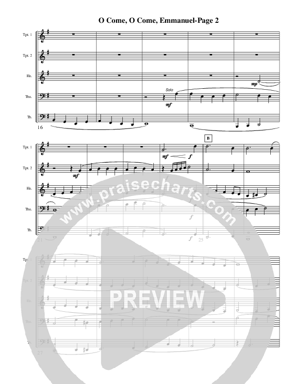 O Come O Come Emmanuel (Instrumental) Conductor's Score (AnderKamp Music)
